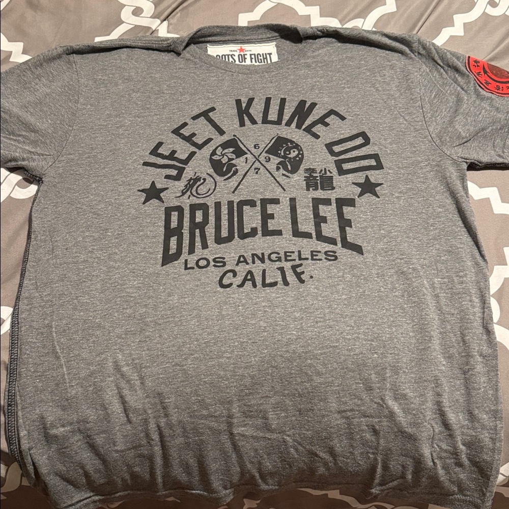 Roots of Fight Gray Bruce Lee Jeet Kune Do T-Shirt